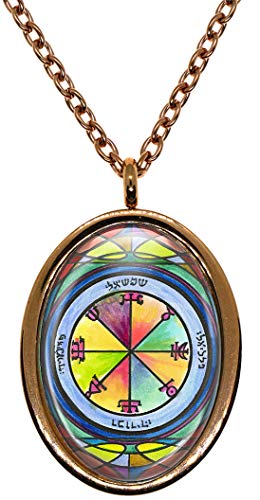My Altar Solomons 2nd Pentacle of The Sun Represses Those Who Oppose Your Wishes Rose Gold Stainless Steel Pendant Necklace