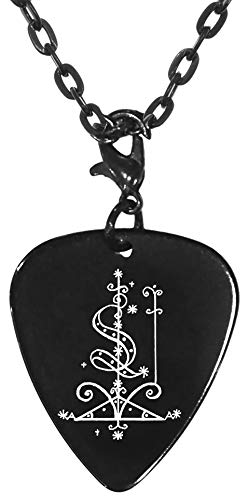 Papa Loko Atissou Voodoo Master Secrets Magick Veve Voodoo Black Guitar Pick Clip Charm on 24" Chain Necklace