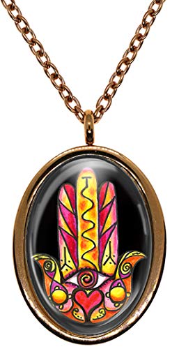 My Altar Love & Relationship Manifesting & Protection Hamsa Rose Gold Stainless Steel Pendant Necklace