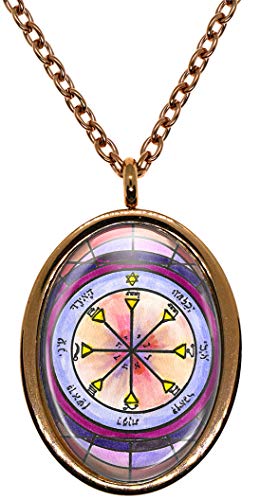 My Altar Solomons 4th Pentacle of The Sun for Seeing The Reality in Others Rose Gold Stainless Steel Pendant Necklace