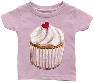 Cupcake Infant or Toddler T-shirt with Optional Name or Message Personalization Customization