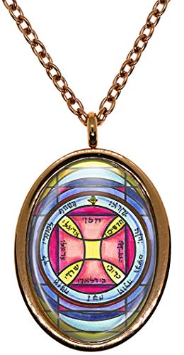My Altar Solomons 7th Pentacle of The Sun for Escape from Imprisonment Rose Gold Stainless Steel Pendant Necklace