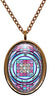 My Altar Solomons 2nd Pentacle of The Saturn for Business, Hiring, Contracts Rose Gold Stainless Steel Pendant Necklace