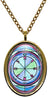 Solomons 6th Pentacle of The Moon for Causing Rain Gold Stainless Steel Pendant Necklace