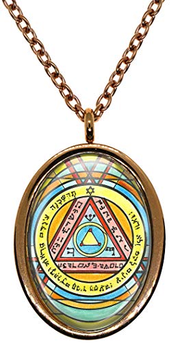 My Altar Solomons 6th Pentacle of The Sun for Invisibility Rose Gold Stainless Steel Pendant Necklace