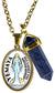 Magical Mode Yemaya Orisha for Blessings of Motherhood Glass Steel Pendant & Lapis Lazuli Gemstone Point Gold Necklace