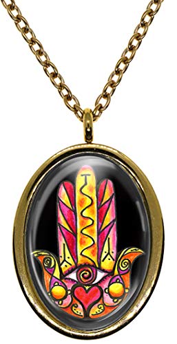 My Altar Love & Relationship Manifesting & Protection Hamsa Gold Stainless Steel Pendant Necklace