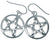 Pentacle Pentagram Star Charms Long 1 1/4" Titanium Earrings Hypoallergenic for Sensitive Ears
