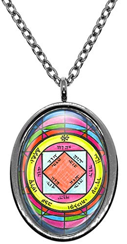 My Altar Solomons 3rd Pentacle of The Sun to Attract Renown, Glory, Riches Silver Stainless Steel Pendant Necklace