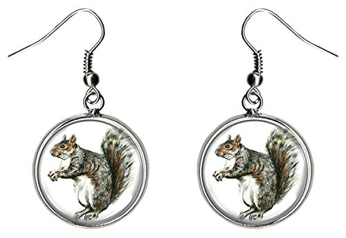 Squirrel Hypoallergenic Stainless Steel Silver Earrings