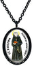 Saint Faustina Patron of Divine Mercy Black Stainless Steel Pendant Necklace