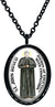 My Altar Saint Bosco Patron of Education with Compassion Black Stainless Steel Pendant Necklace