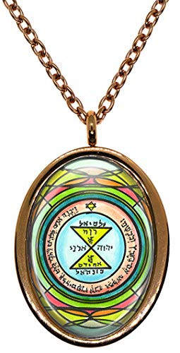 My Altar Solomons 3rd Pentacle of Venus to Attract Love, Respect & Admiration Rose Gold Stainless Steel Pendant Necklace