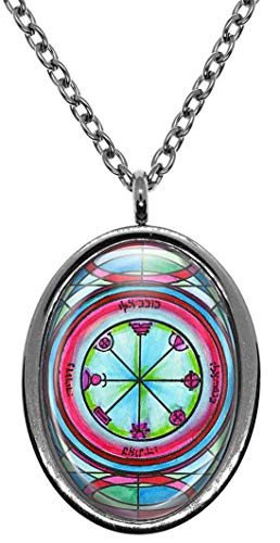 My Altar Solomons 3rd Pentacle of The Mercury to Bless Writers Silver Stainless Steel Pendant Necklace