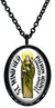 My Altar Saint Winifred Patron Against Unwanted Advances Black Stainless Steel Pendant Necklace