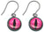 Small Hot Pink Dragon Eye Glass Ball Steel Charm and Titanium Earrings Hypoallergenic for Sensitive Ears