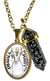 Magical Mode Obatala Orisha for Purification Glass Steel Pendant & Snowflake Obsidian Gemstone Point Gold Necklace