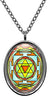 My Altar Shiva Yantra for Protection & Removing Fear Silver Stainless Steel Pendant Necklace