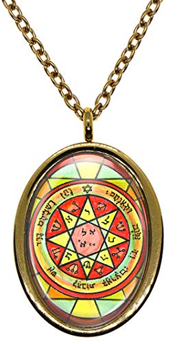 My Altar Solomons 7th Pentacle of Mars to Daze & Disorient Rivals Gold Stainless Steel Pendant Necklace