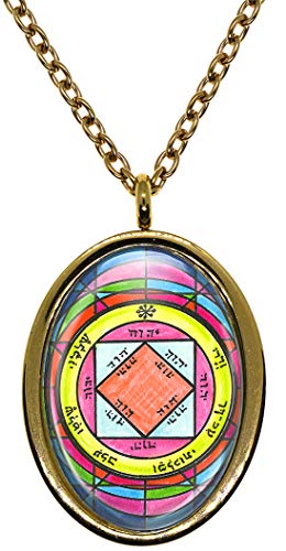 My Altar Solomons 3rd Pentacle of The Sun to Attract Renown, Glory, Riches Gold Stainless Steel Pendant Necklace