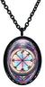 My Altar Solomons 3rd Pentacle of The Saturn for Protection Against Others Plots Black Stainless Steel Pendant Necklace