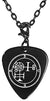 Buer 10th Lesser Seal Goetia Black Guitar Pick Clip Charm on 24" Chain Necklace