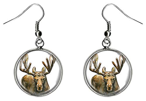 Moose Hypoallergenic Stainless Steel Silver Earrings