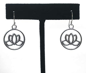 Lotus Meditation Yoga Charms 7/8" Titanium Earrings Hypoallergenic for Sensitive Ears