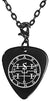 Andromalius 72nd Lesser Seal Goetia Black Guitar Pick Clip Charm on 24" Chain Necklace