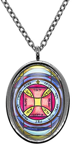 My Altar Solomons 7th Pentacle of The Sun for Escape from Imprisonment Silver Stainless Steel Pendant Necklace