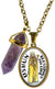 Magical Mode Oshun Orisha for Blessings of Love Glass Steel Pendant & Amethyst Gemstone Point Gold Necklace