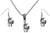 Unicorn Silver Charm Chain Necklace and Earrings Set