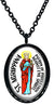 My Altar Saint Agrippina Patron Against Evil Spirits Black Stainless Steel Pendant Necklace