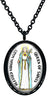 My Altar Blessed Virgin Mary Queen of Saints Black Stainless Steel Pendant Necklace