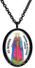 My Altar Saint Bertha Patron of Cancer Black Stainless Steel Pendant Necklace