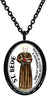 My Altar Saint Bede for Lectors, English Writers, Historians Black Stainless Steel Pendant Necklace
