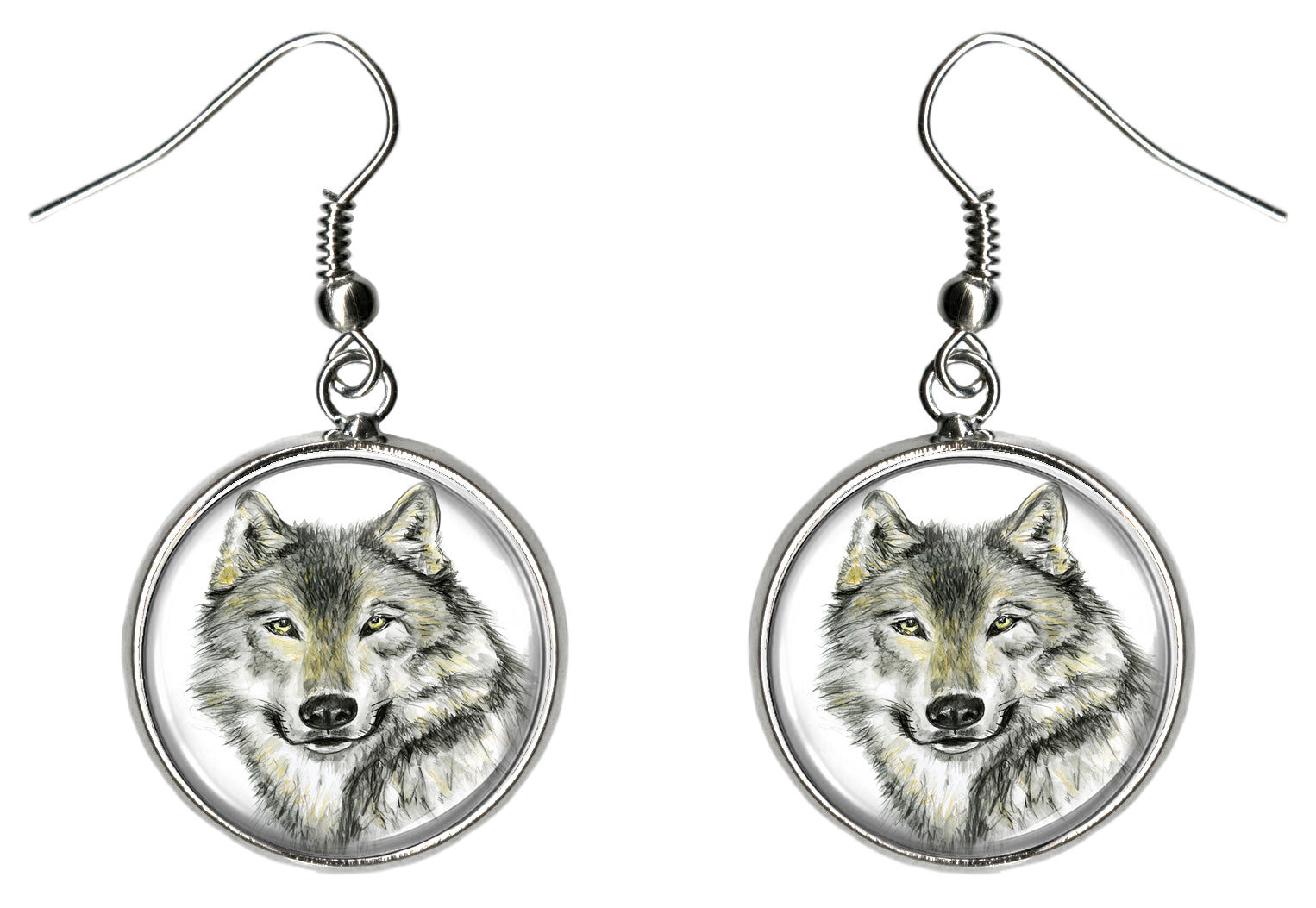 Wolf Silver Hypoallergenic Stainless Steel Earrings