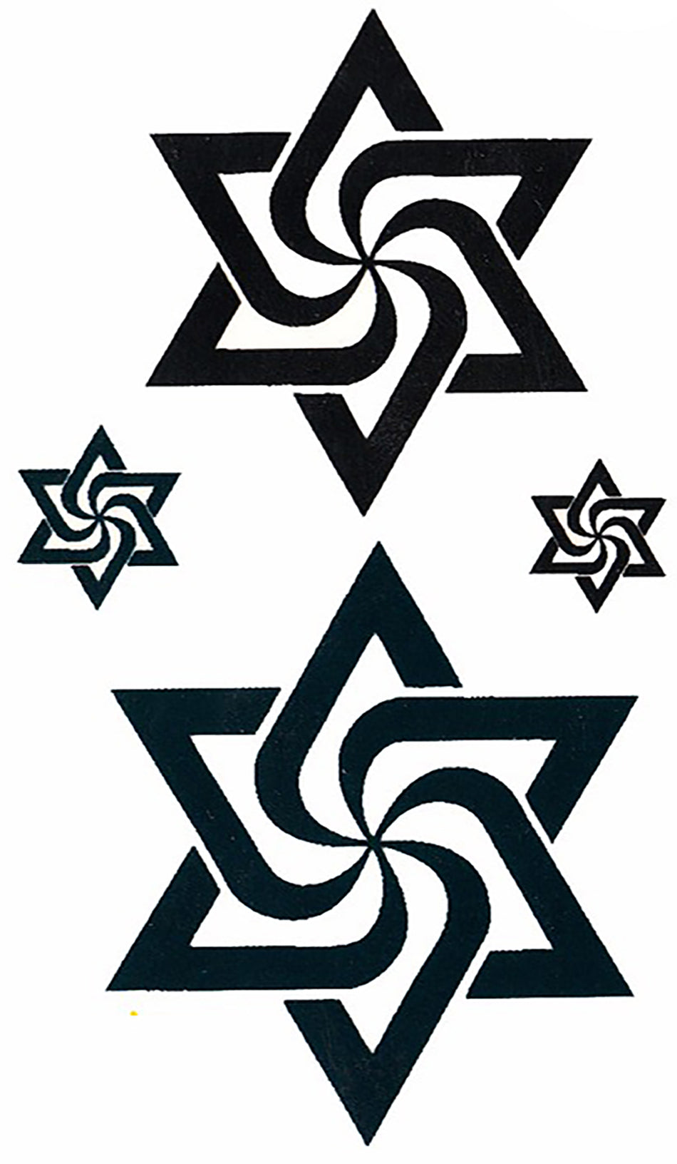 Raelian Star Symbol for Belief in Alien Angels Raelism Dark Teal and Black Waterproof Temporary Tattoos 2 Sheets