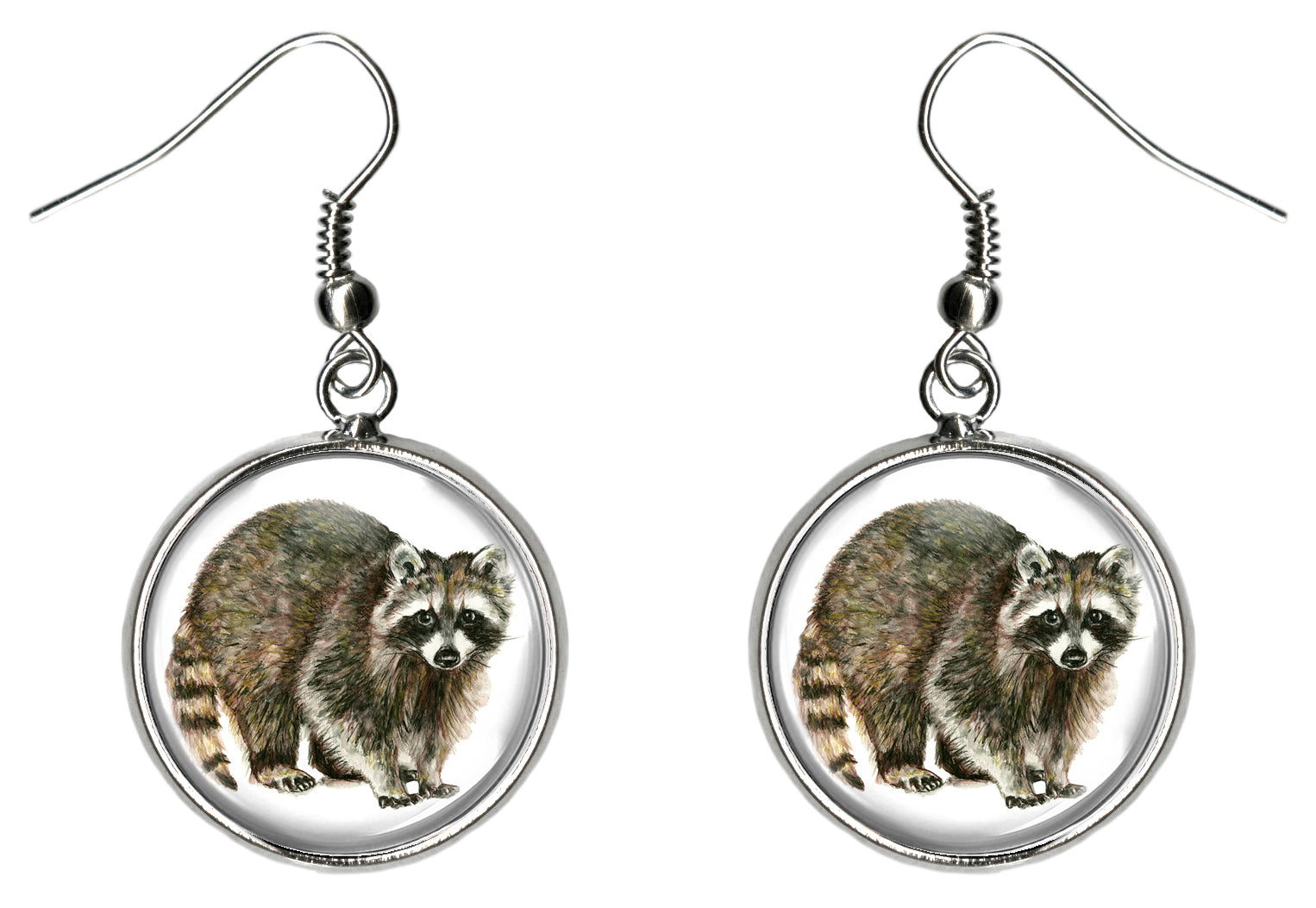 Raccoon Silver Hypoallergenic Stainless Steel Earrings