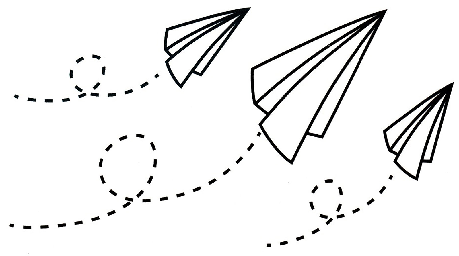 Paper Airplanes Dark Teal and Black Waterproof Temporary Tattoos 2 Sheets