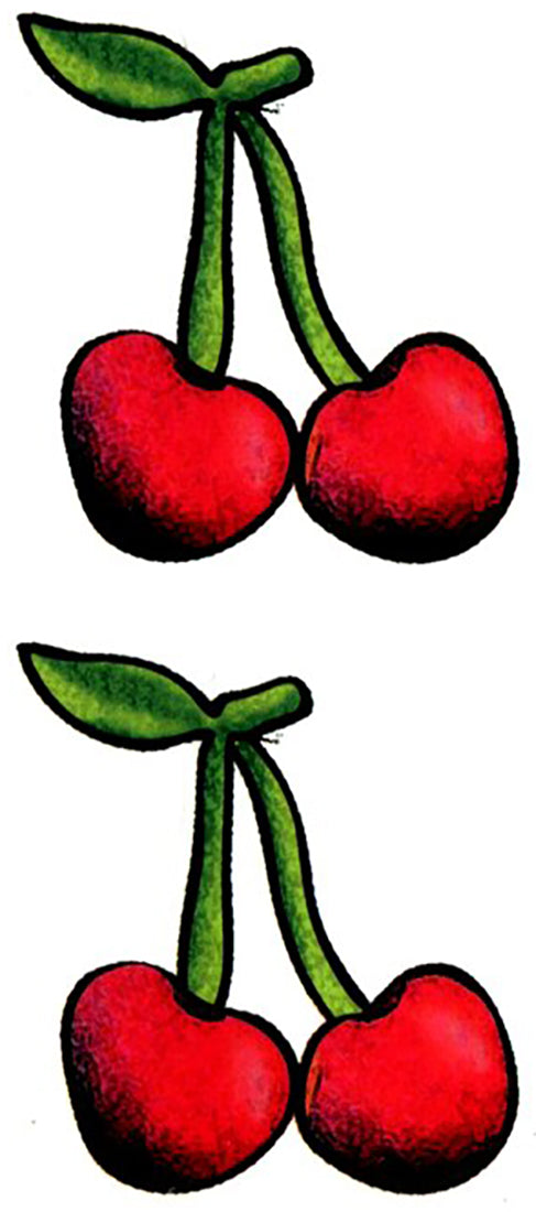 Cherries Waterproof Temporary Tattoos 2 Sheets