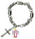 My Altar St Elizabeth for Nursing, Charity, Horticulture Charm & Cross Stainless Steel 7" to 8" Bracelet
