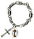 St Maximilian of Selfless Humility & Cross Stainless Steel 7" to 8" Bracelet