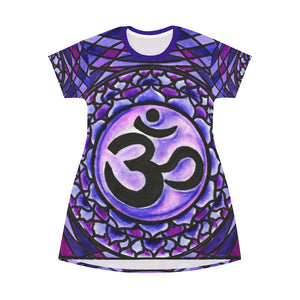 7th Chakra Sahasrara for Enlightenment Women's All Over Print T-Shirt Dress