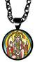 My Altar Evolved Lord Hanuman 5/8" Mini Stainless Steel Black Pendant Necklace