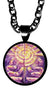 Reiki Choku Rei Sun Ray 5/8" Mini Stainless Steel Black Pendant Necklace