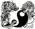 Dragon Tiger Yin Yang Balance Large 5 1/2" x 6 1/2" Temporary Tattoos 2 Sheets