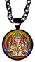 Lord Ganesh for Wisdom 5/8" Mini Stainless Steel Black Pendant Necklace