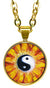 My Altar Yin Yang Balance Blossom 5/8" Mini Stainless Steel Gold Pendant Necklace