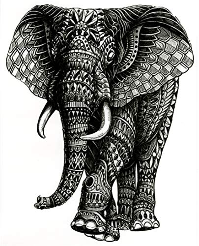 Elephant Large 5 1/2" x 7" Temporary Tattoos 2 Sheets